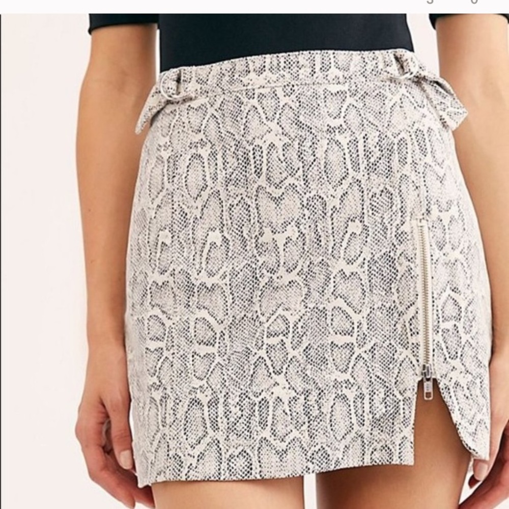 FREE PEOPLE Snake Skin Midnight Magic Mini Skirt